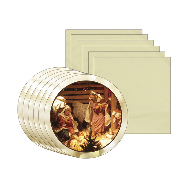 Kit Sousplat + Guardanapo Natal Presépio2 - 6 Peças - Com Base