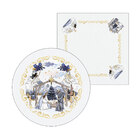Kit Sousplat + Guardanapo Natal Presépio Iv - 1 Peça - Sem Ba