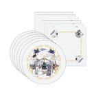 Kit Sousplat + Guardanapo Natal Presépio Iv - 6 Peças - Com B