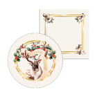 Kit Sousplat + Guardanapo Natal Rena Gold