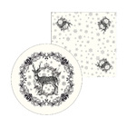 Kit Sousplat + Guardanapo Natal Rena Preta