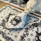 Kit Sousplat + Guardanapo Natal Rena Preta