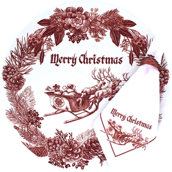 Kit Sousplat + Guardanapo Natal Trenó - 12 Peças - Sem Base