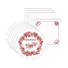 Kit Sousplat + Guardanapo Natal Trenó - 6 Peças - Sem Base