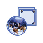 Kit Sousplat + Guardanapo Natal Três Renas - 2 Peças - Sem Ba