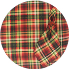 Kit Sousplat + Guardanapo Natal Xadrez Dourado - 8 Peças - Se