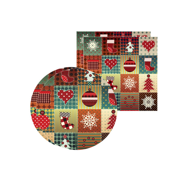 Kit Sousplat + Guardanapo Natalino - 2 Peças - Sem Base