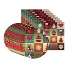 Kit Sousplat + Guardanapo Natalino - 8 Peças - Sem Base