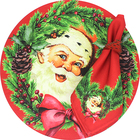 Kit Sousplat + Guardanapo Papai Noel Vermelho - 8 Peças - Com