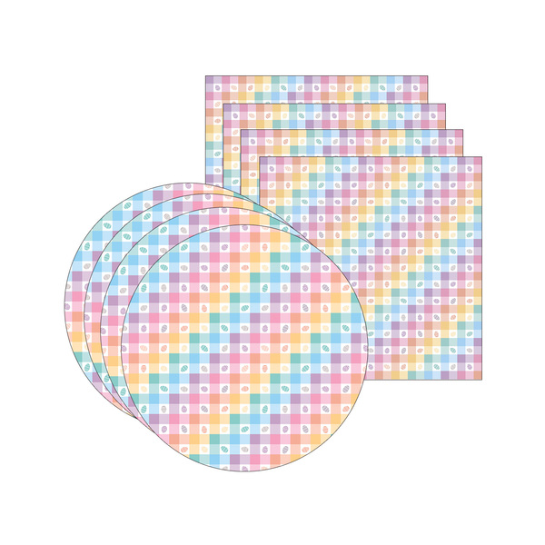 Kit Sousplat + Guardanapo Páscoa Arco Íris - 4 Peças - Sem Ba