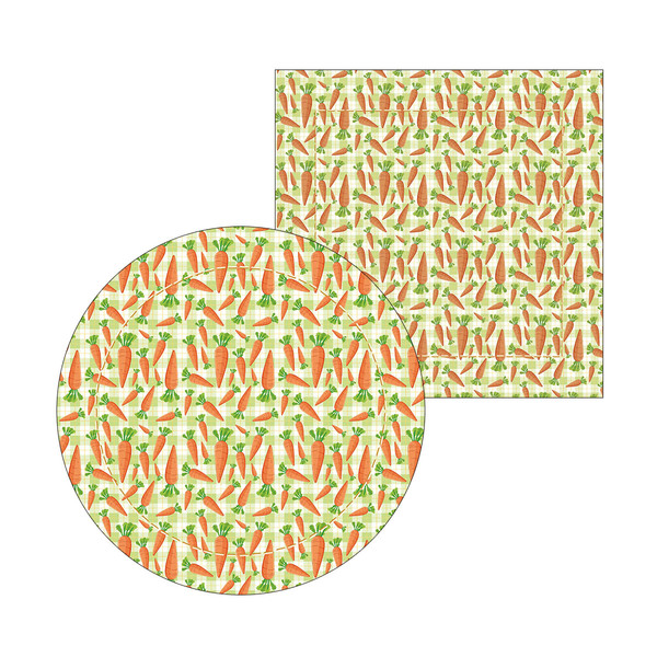 Kit Sousplat + Guardanapo Páscoa Cenoura - 1 Peça - Sem Base