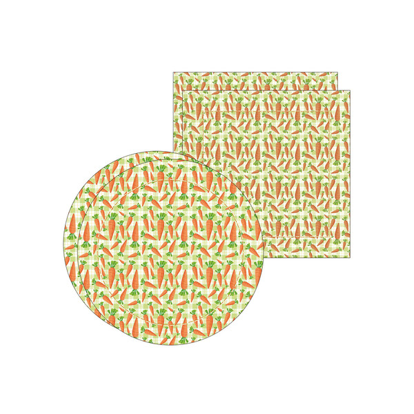 Kit Sousplat + Guardanapo Páscoa Cenoura - 2 Peças - Sem Base