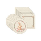 Kit Sousplat + Guardanapo Páscoa Cesta De Ovos - 8 Peças - Co