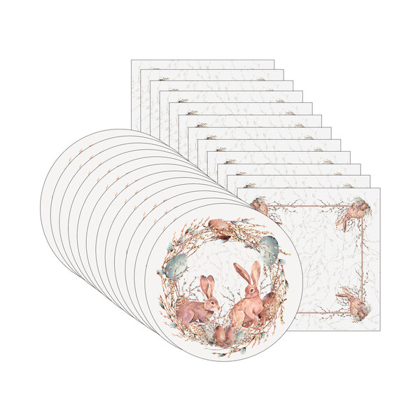 Kit Sousplat + Guardanapo Páscoa Classico - 12 Peças - Com Ba