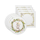 Kit Sousplat + Guardanapo Páscoa Coelho Floral - 4 Peças - Se