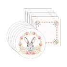 Kit Sousplat + Guardanapo Páscoa Coelho Ovos - 6 Peças - Sem