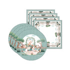 Kit Sousplat + Guardanapo Páscoa Família - 4 Peças - Sem Base