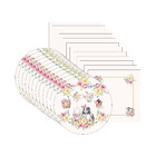 Kit Sousplat + Guardanapo Páscoa Rosas - 12 Peças - Com Base