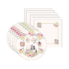 Kit Sousplat + Guardanapo Páscoa Rosas - 6 Peças - Com Base