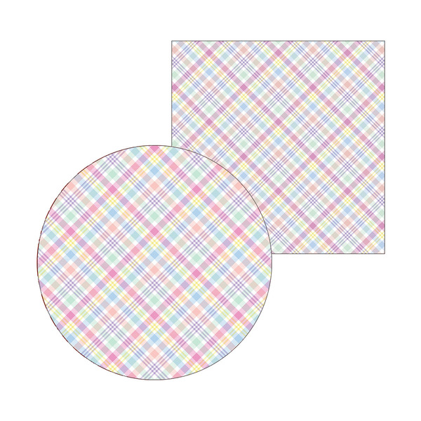 Kit Sousplat + Guardanapo Páscoa Xadrez Colorido - 1 Peça - S