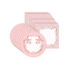 Kit Sousplat + Guardanapo Sakura Rosa - 8 Peças - Sem Base