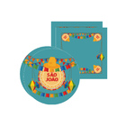 Kit Sousplat + Guardanapo São João Verde - 2 Peças - Com Base