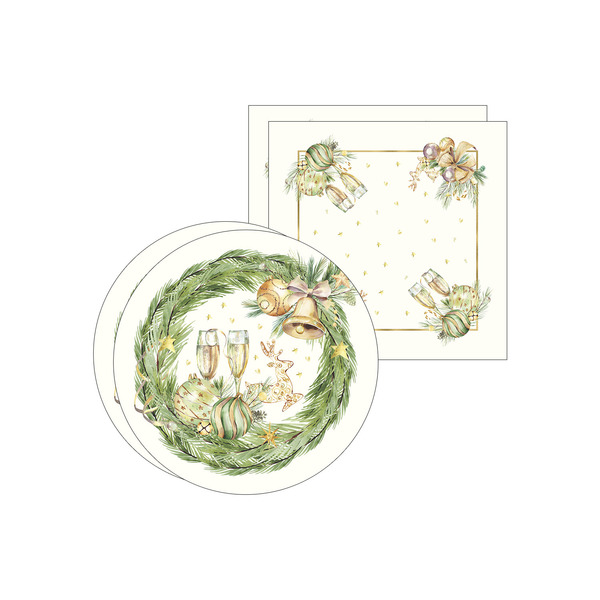 Kit Sousplat + Guardanapo Taças - 2 Peças - Com Base