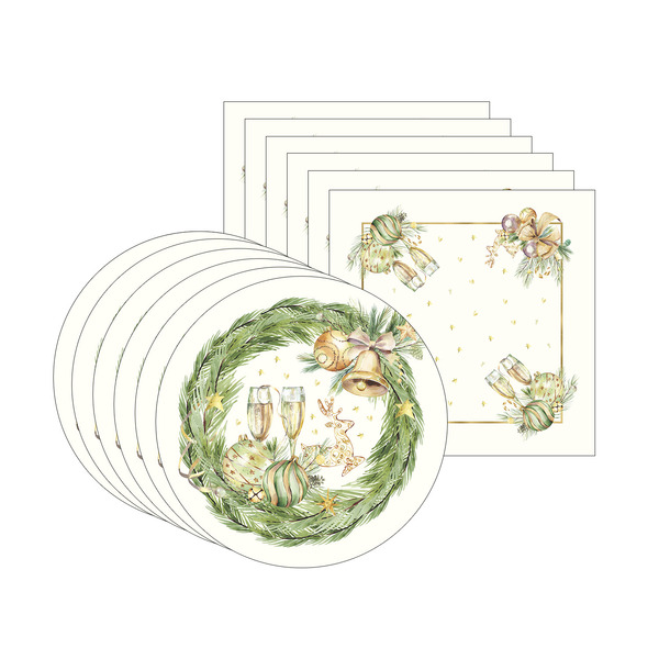 Kit Sousplat + Guardanapo Taças - 6 Peças - Sem Base