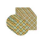 Kit Sousplat + Guardanapo Xadrez Laranja E Azul - 8 Peças - S