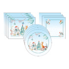 Kit Sousplat + Jogo Americano + Guardanapo Animais - 4 Peças