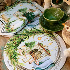 Kit Sousplat + Jogo Americano + Guardanapo Lareira - 2 Peças