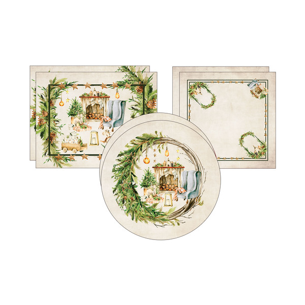 Kit Sousplat + Jogo Americano + Guardanapo Lareira - 2 Peças