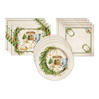 Kit Sousplat + Jogo Americano + Guardanapo Lareira - 4 Peças