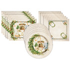 Kit Sousplat + Jogo Americano + Guardanapo Lareira - 4 Peças