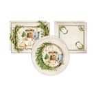 Kit Sousplat + Jogo Americano + Guardanapo Lareira - 8 Peças