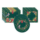 Kit Sousplat + Jogo Americano + Guardanapo Pássaro Verde - 6