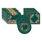 Kit Sousplat + Jogo Americano + Guardanapo Pássaro Verde - 6