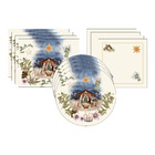 Kit Sousplat + Jogo Americano + Guardanapo Presépio3 - 4 Peça