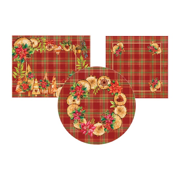 Kit Sousplat + Jogo Americano + Guardanapo Wood - 1 Peça - Se