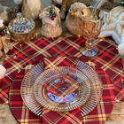 Kit Sousplat + Jogo Americano + Guardanapo Xadrez Vermelho/do