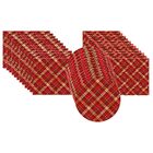 Kit Sousplat + Jogo Americano + Guardanapo Xadrez Vermelho/do