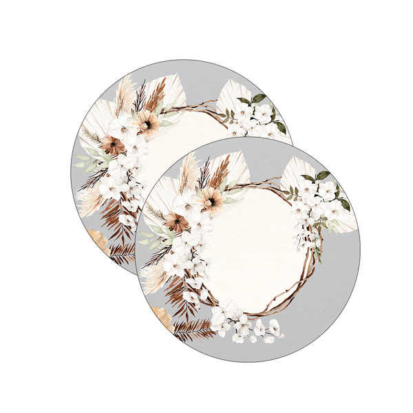 Kit Sousplat Boho Flower - 2 Peças - Com Base