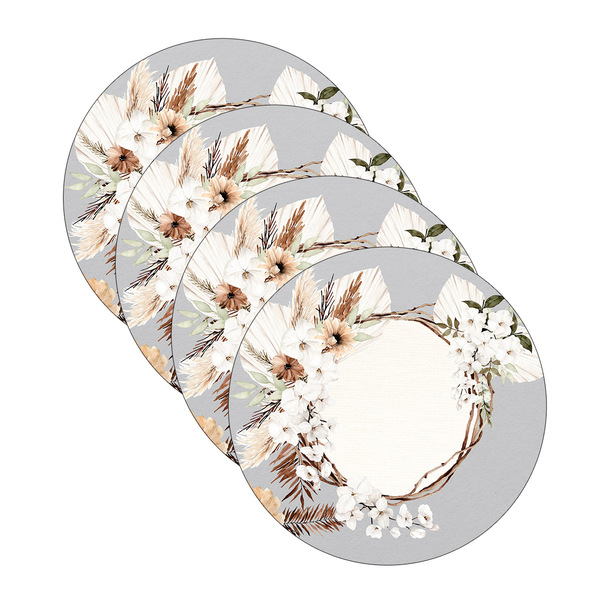 Kit Sousplat Boho Flower - 4 Peças - Sem Base