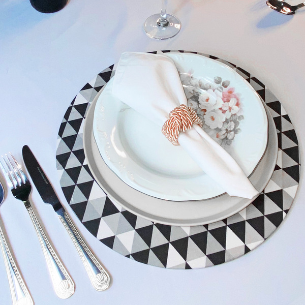 Kit Sousplat Estampado Completo Mesa Posta Jogo Americano 18