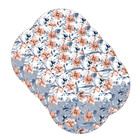 Kit Sousplat Floral Azul/branco - 8 Peças - Com Base