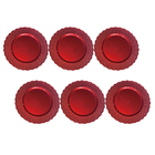 Kit Sousplat Floral Vermelho 33 Cm 6 Unidades Class Home