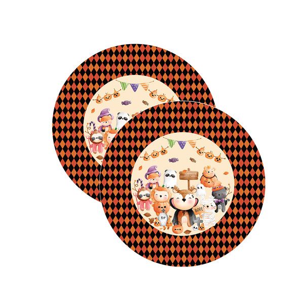 Kit Sousplat Halloween Infantil - 2 Peças - Com Base