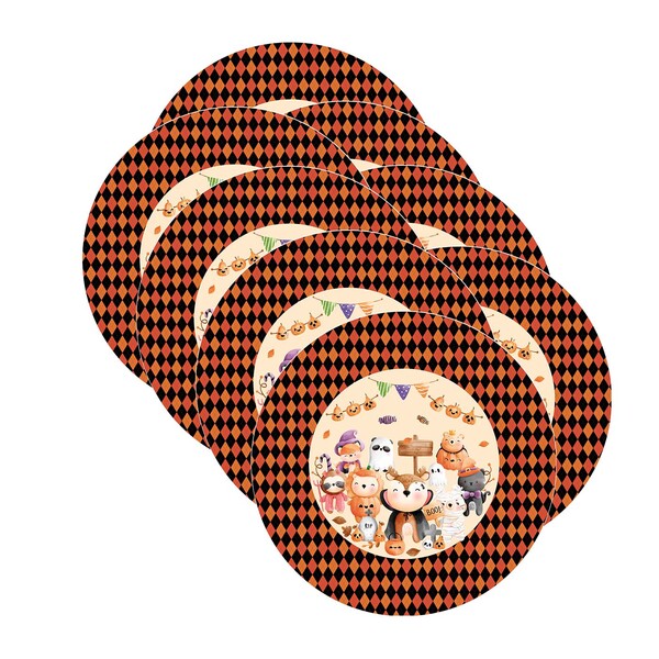 Kit Sousplat Halloween Infantil - 8 Peças - Com Base