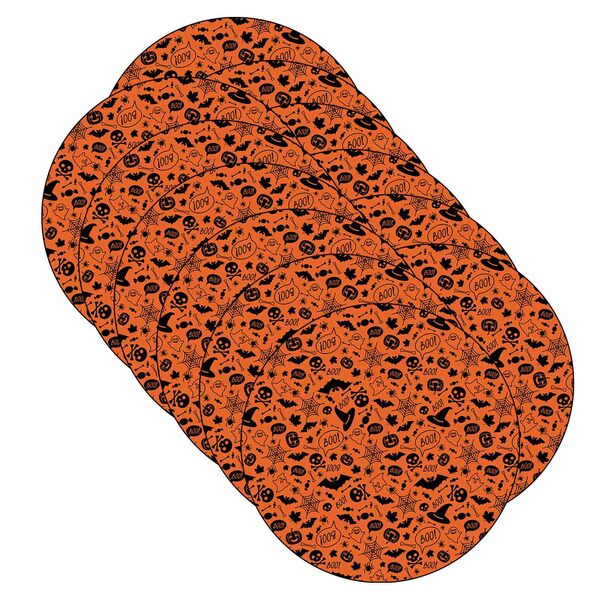 Kit Sousplat Halloween Morcegos - 12 Peças - Com Base