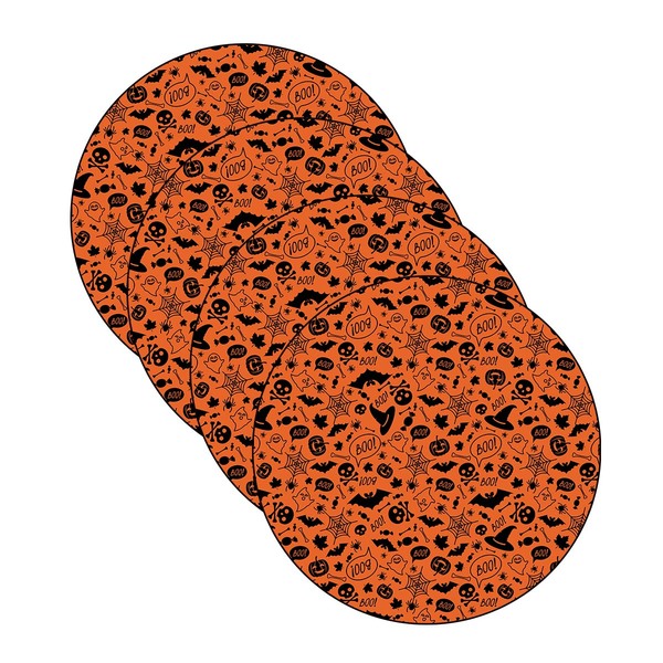 Kit Sousplat Halloween Morcegos - 4 Peças - Com Base